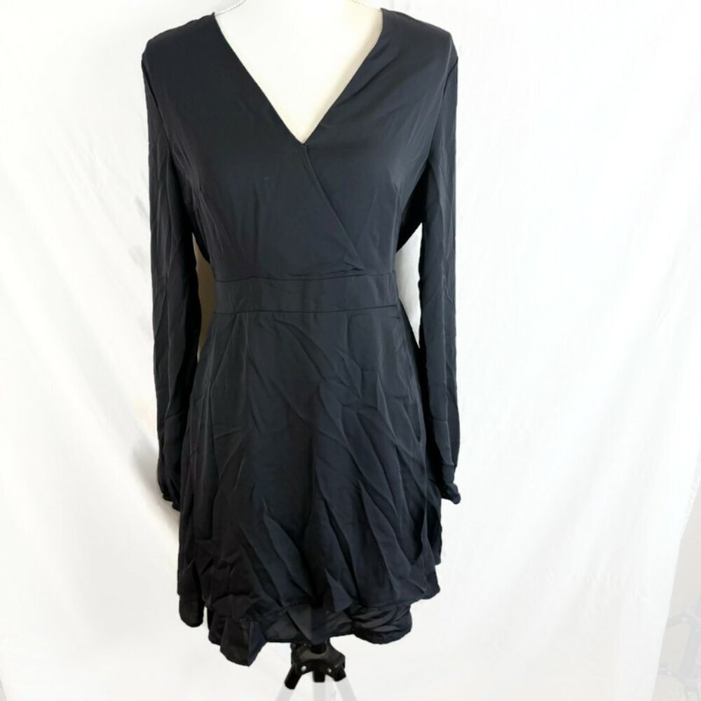Altar'd State Womens Black Dress V Neck Zip UP large